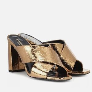 Saint Laurent Loulou 95 Metallic Mules